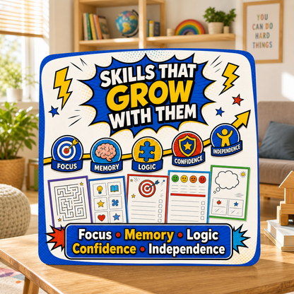 Activities supporting focus, memory, logic, confidence and independence