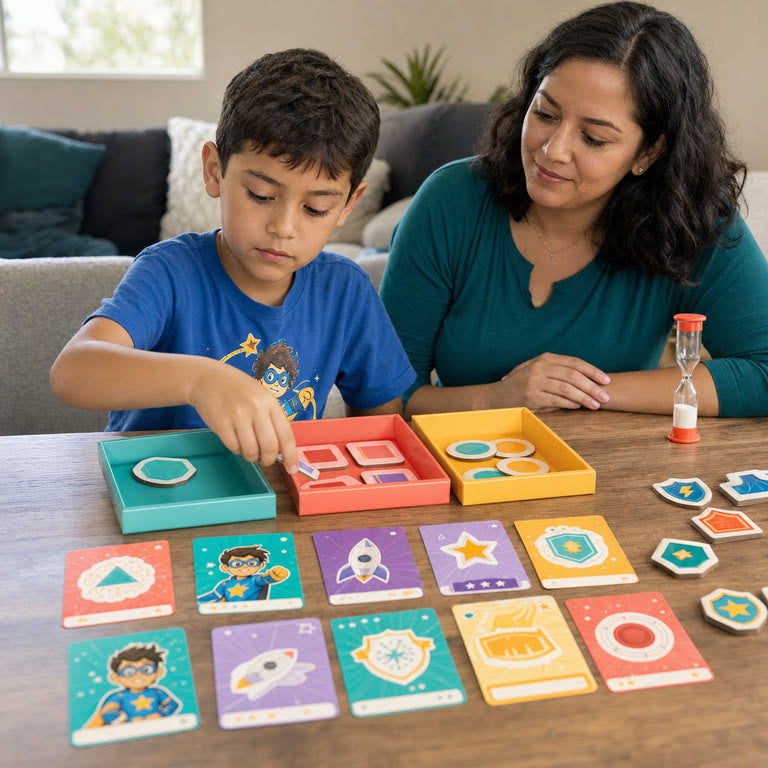 Child using emotional reset cards
